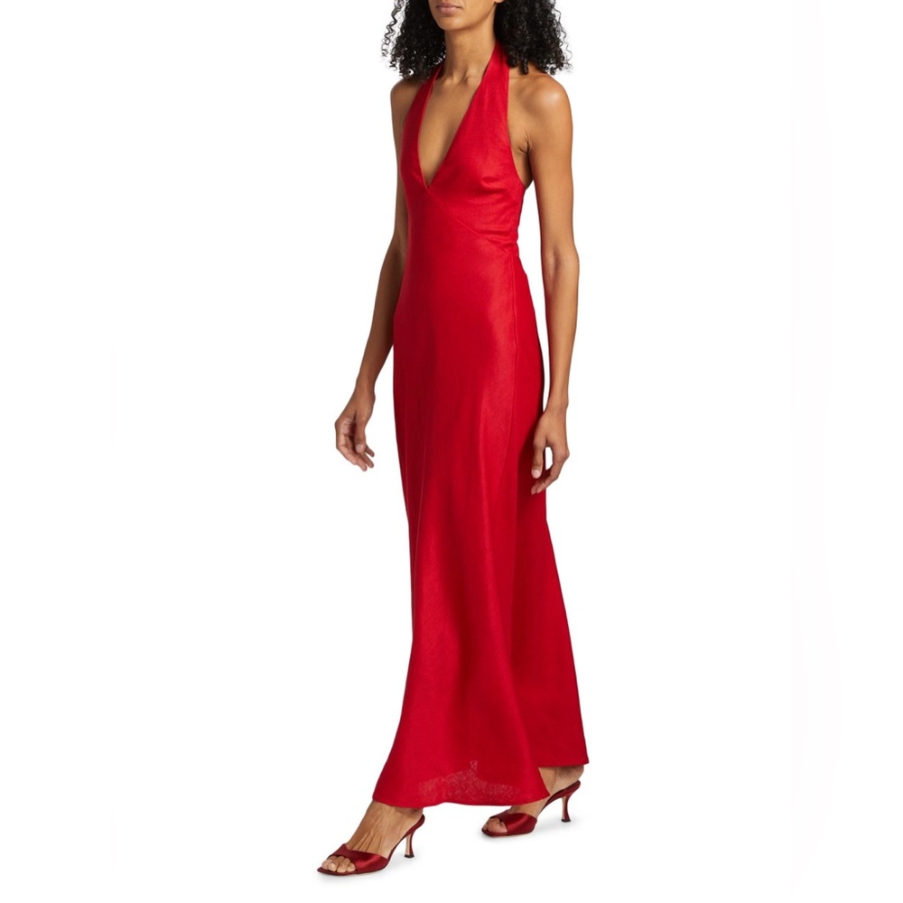 Reformation Red Halter Maxi Dress - Picture 3 of 11